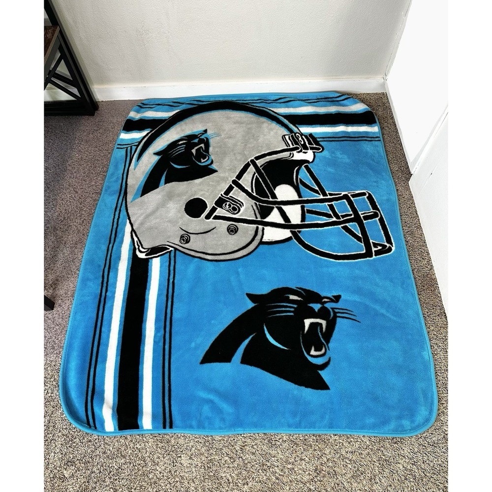 Carolina Panthers Fleece Throw Blanket Logo Blue Black 51" x 60" NFL